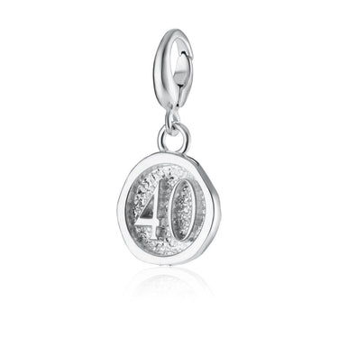 Silver 40th Birthday Charm | Silver Number 40 Charm Ideal for a 40th Birthday Gift