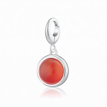 Silver Orange Agate Healing Stone Charm