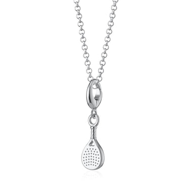 Silver Padel Racket Tennis Charm Necklace | Sports Pendant