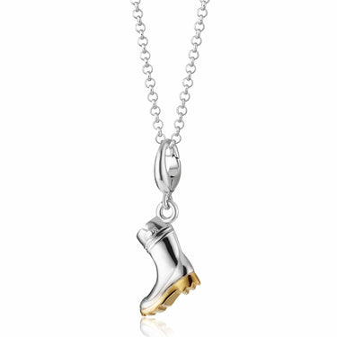 Silver Wellington Boot Charm Necklace | Welly Pendant Necklace
