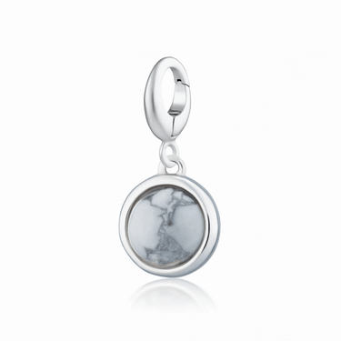 Silver Howlite Healing Stone Charm