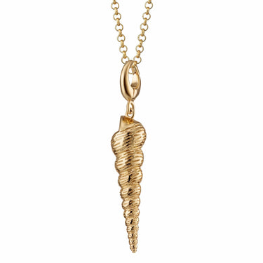 Gold Spire Shell Charm Necklace | Shell Pendant Necklace
