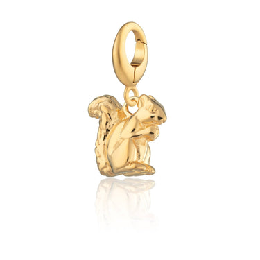 Gold Squirrel Charm | Gold Plated Charms by Lily Charmed