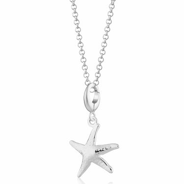 Silver Starfish Charm Necklace | Sea-themed Pendant Necklace