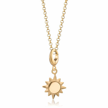 Gold Sunshine Charm Necklace | Sun Pendant Necklace