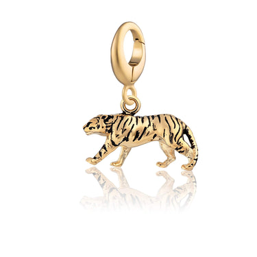 Gold Tiger Charm | Gold Animal Charms by Lily Charmed