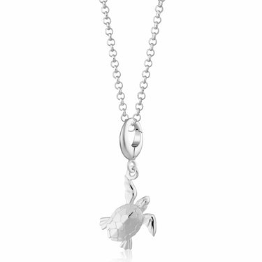 Silver Turtle Charm Necklace | Sea Turtle Pendant