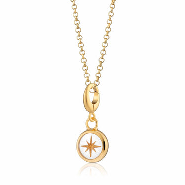 Gold White Star Resin Capture Charm Necklace | Star Pendant