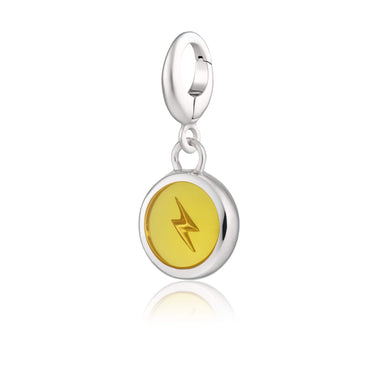 Silver Yellow Lightning Resin Capture Charm by Lily Charmed