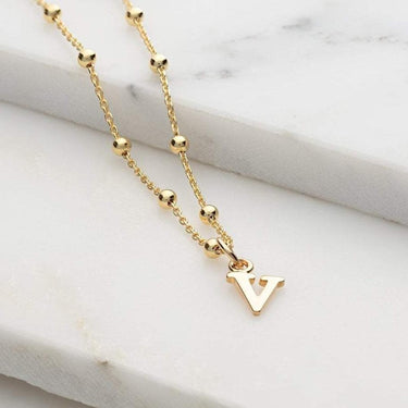 Gold Plated Satellite Chain Initial Necklace | Alphabet Necklaces by Lily Charmed