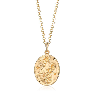 Gold Plated Capricorn Zodiac Necklace - Lily Charmed
