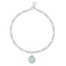 Silver Blue Agate Healing Stone Figaro Charm Bracelet - Lily Charmed