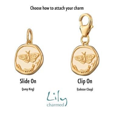 Gold Plated Manifest Change Charm | Manifest Charm Jewellery | Lily Charmed