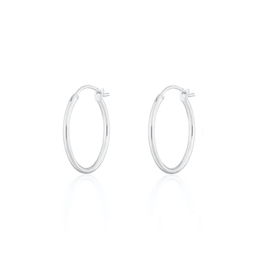 Silver Classic Mini Hoop Earrings by Lily Charmed