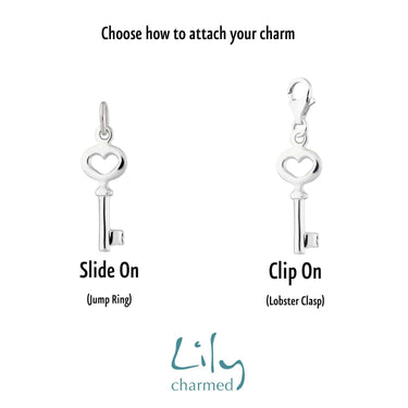 Silver Key Charm - Lily Charmed