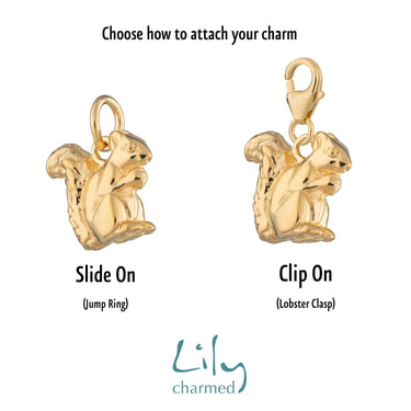Gold Plated Squirrel Charm | Gold Plated Charms by Lily Charmed