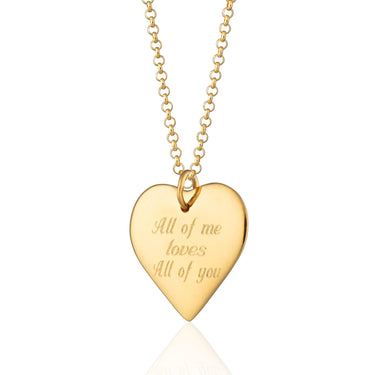 Engraved Gold Heart Necklace by Lily Charmed