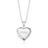 Engraved Silver Heart Locket Necklace - Lily Charmed
