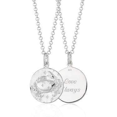 Silver Cancer Zodiac Necklace - Lily Charmed
