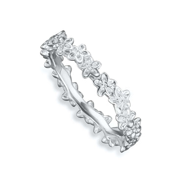 Silver Forget me Not Flower Stacking Ring by Lily Charmed