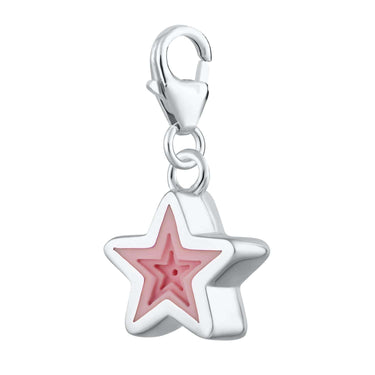 Sterling Silver Pink Star Charm by Lily Charmed