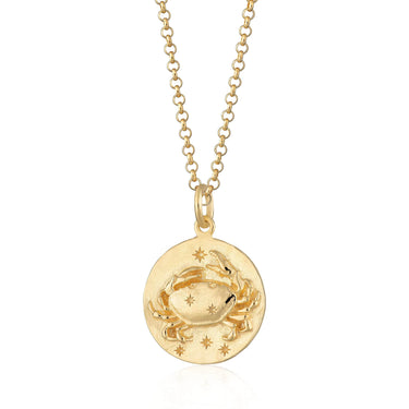 Gold Plated Cancer Zodiac Necklace - Lily Charmed
