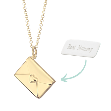 Gold Engraved Envelope Necklace - Lily Charmed
