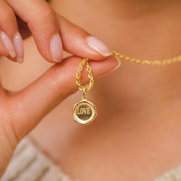 Gold Plated Manifest Charm Necklace - Lily Charmed