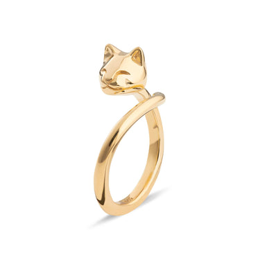 Gold Plated Cat Ring - Lily Charmed