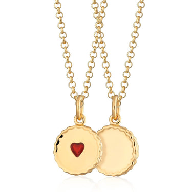 Gold Plated Jammie Dodger Biscuit Necklace by Lily Charmed