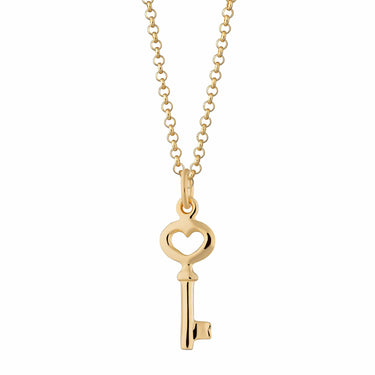 Gold Plated Key Necklace - Lily Charmed