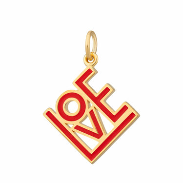 Gold Love Charm in Red by Lily Charmed