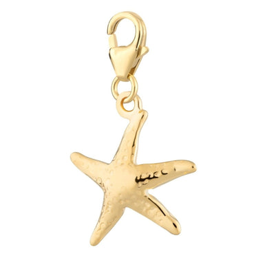 Gold Plated Starfish Charm | Slide on or Clip on Starfish Charm | Lily Charmed