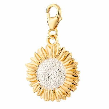 Gold Sunflower Charm / Clip On & Slide on Charms/ Lily Charmed