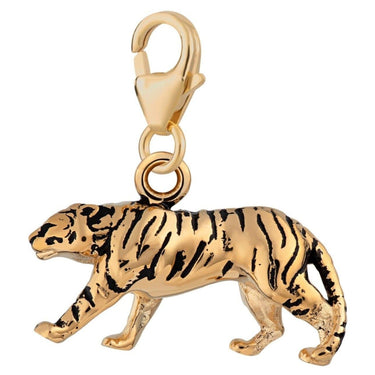 Gold Plated Tiger Charm | Gold Plated Charms by Lily Charmed