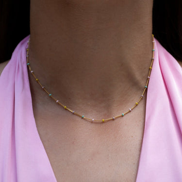 Gold Plated Rainbow Satellite Chain Necklace by Lily Charmed