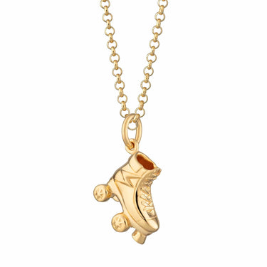 Gold Roller Boot Charm Necklace by Lily Charmed