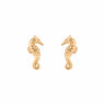 Gold Plated Seahorse Stud Earrings - Lily Charmed