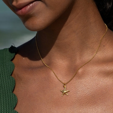 Gold Plated Starfish Necklace - Lily Charmed