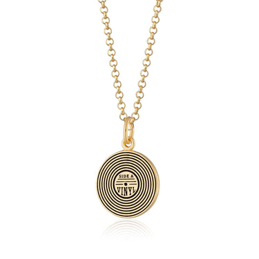 Gold Plated Vinyl Record Necklace | Lily Charmed