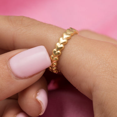 Gold Plated Heart Stacking Ring by Lily Charmed