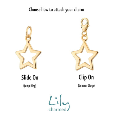 Gold Plated Open Star Charm | Gold Plated Charms by Lily Charmed
