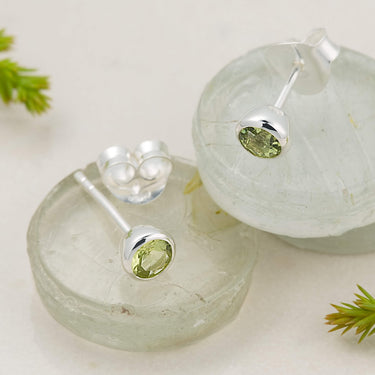 August Birthstone Earrings (Peridot) - Lily Charmed
