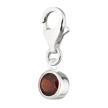 Garnet Charm for Bracelet - January Birthstone Jewellery - Lily Charmed