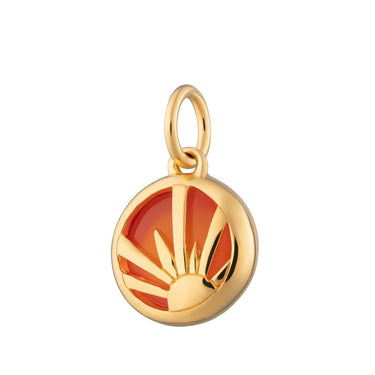Gold Plated Orange Agate Harmony Healing Stone Charm - Lily Charmed