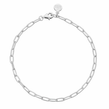 Silver Oval Link Charm Bracelet