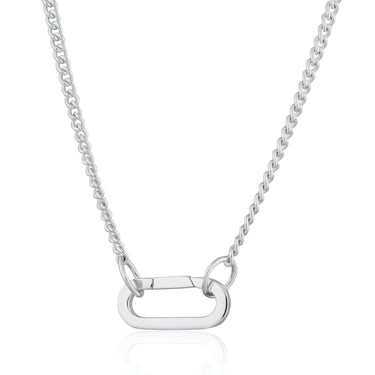 Silver Paperclip Curb Chain Necklace | Lily Charmed