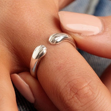 Silver Open Paw Hug Ring by Lily Charmed