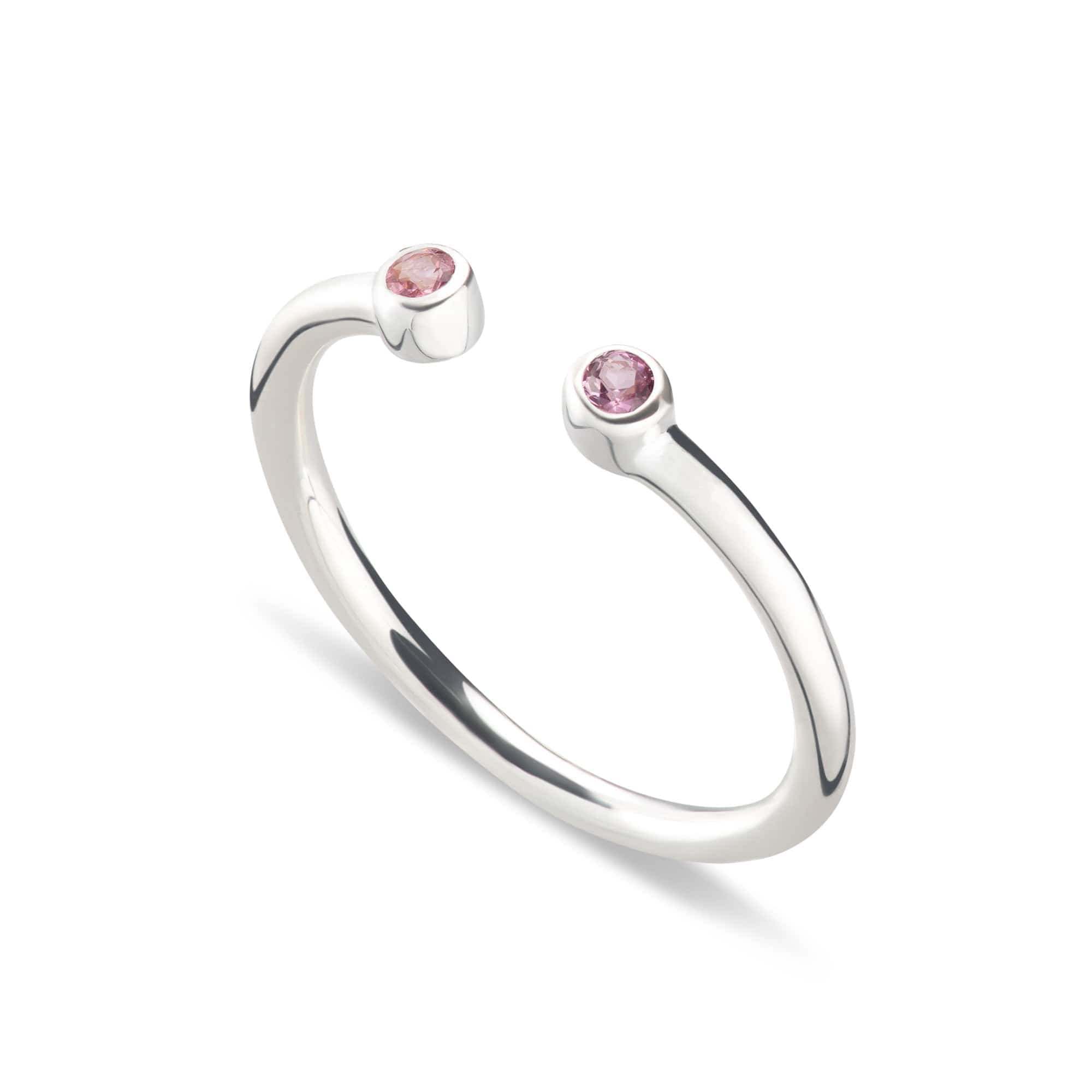 October Birthstone Open Style Ring, Pink Tourmaline Lily Charmed