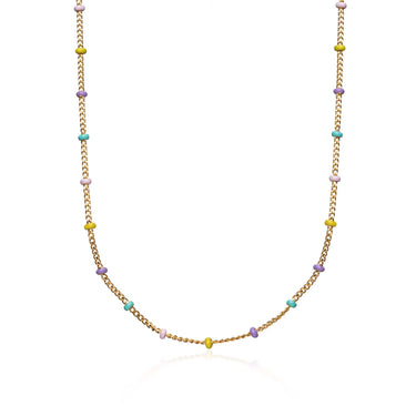 Gold Plated Rainbow Satellite Chain Necklace by Lily Charmed